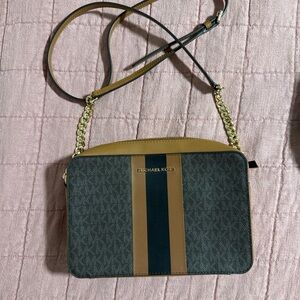 Michael Kors Black and Tan Crossbody Bag